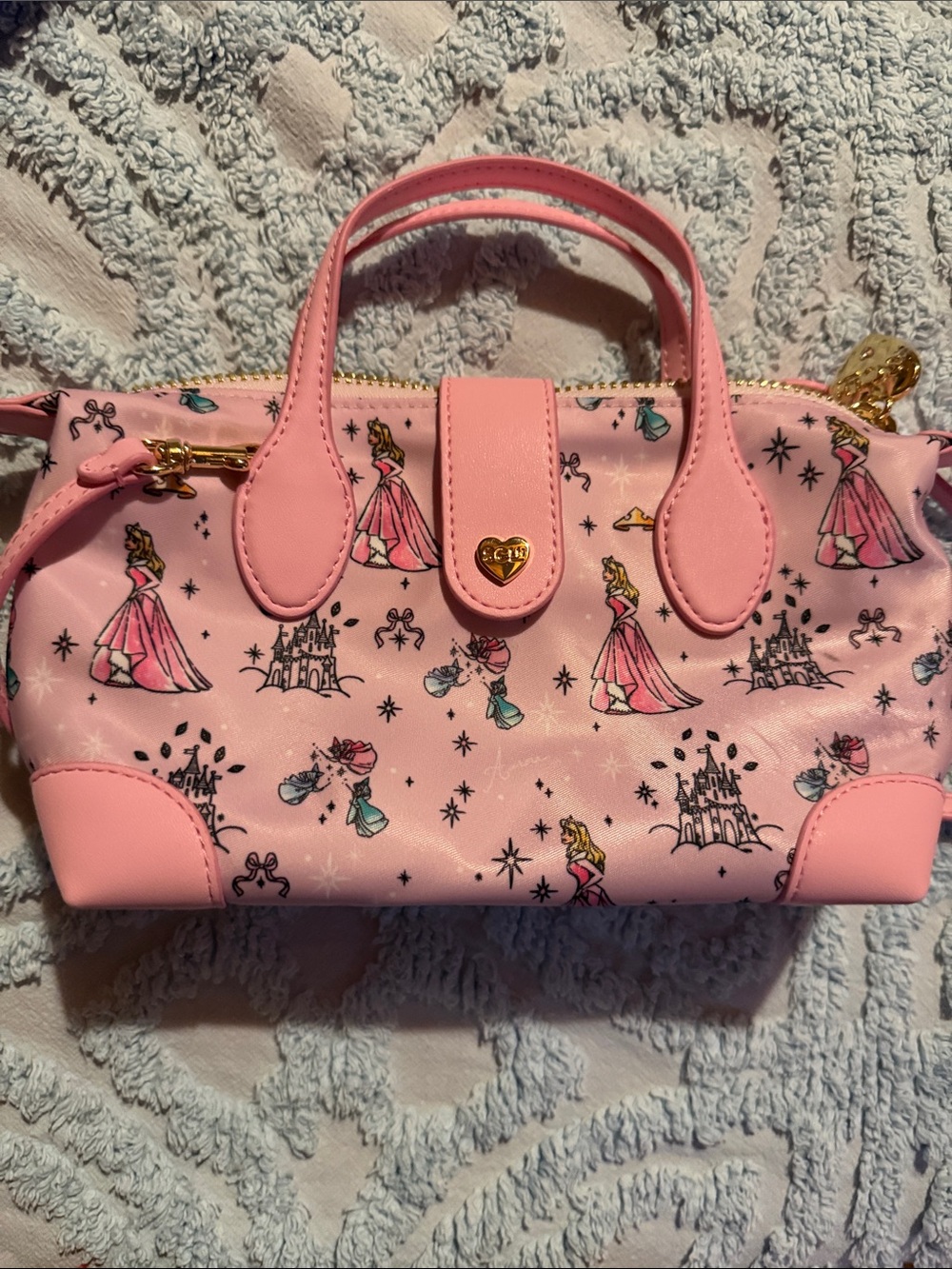 Stoney Clover Lane Pink Princess Aurora Print Mini Satchel